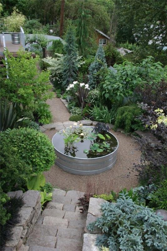 Διακόσμηση της μπανιέρας ψευδαργύρου - ιδέες και συμβουλές για μια ρουστίκ διακόσμηση κήπου διακόσμηση ιδεών κήπων λιμνών κήπων