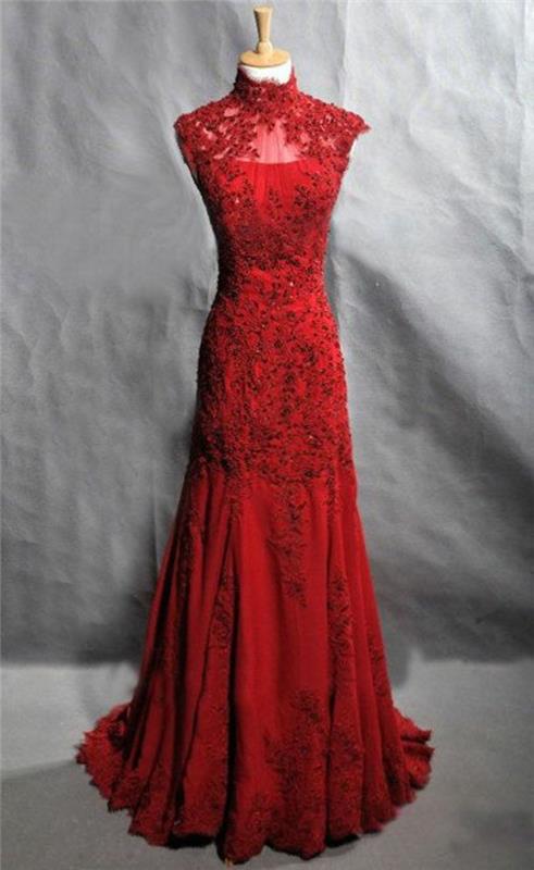 μακριά φθηνά ανοιχτό κόκκινα βραδινά φορέματα δαντέλα