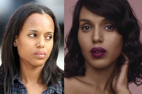 Geriausiai atrodančios įžymybės be makiažo Kerry Washington