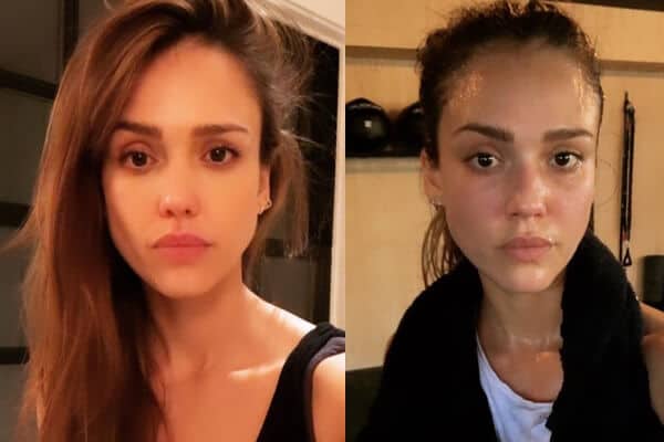 Makyajsız aktris Jessica Alba
