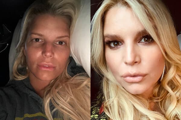 Makyajsız sinema oyuncusu Jessica Simpson