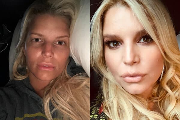 Filmo aktorė be makiažo Jessica Simpson