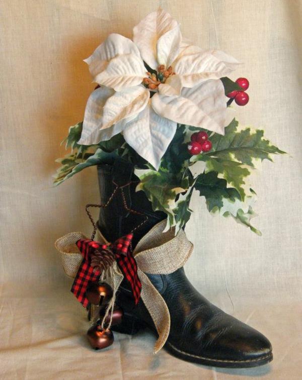 εορταστικές ρυθμίσεις εικόνες χριστουγεννιάτικα λουλούδια λευκά