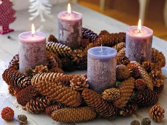 tinker advent στεφάνι μόνοι σας κώνοι κολόνα κεριά