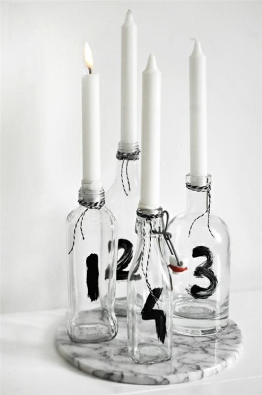 στεφάνια έλευσης σύγχρονες ιδέες στεφάνι έλευσης τέσσερα μπουκάλια κεριών