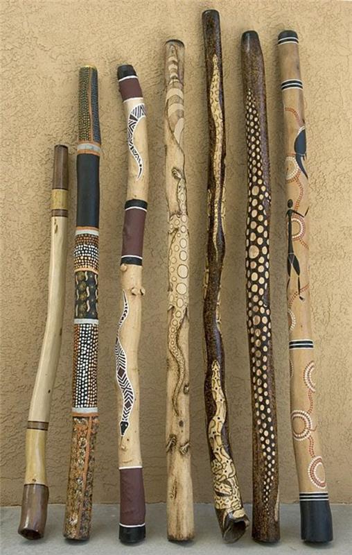 διακοσμητικά αφρικάνικα διακοσμητικά αντικείμενα βάφουν ξύλινα μπαστούνια
