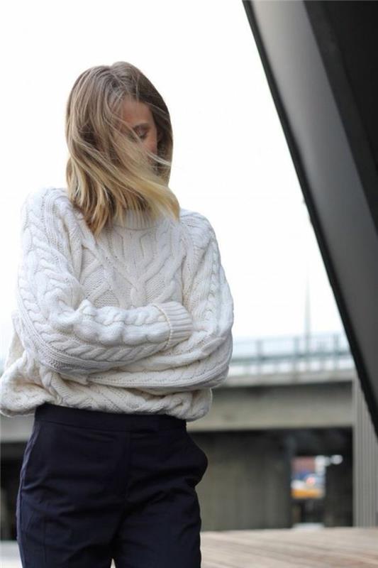 τρέχουσες τάσεις της μόδας 2016 πλεκτά γυναικεία πουλόβερ λευκό