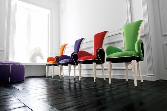 τραπεζαρία καρέκλες σχεδιαστών εσωτερικών χώρων πολύχρωμο