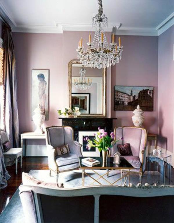 σαλόνι κλασικό σκουρόχρωμο ροζ διακοσμητικά διακοσμητικά καρέκλες