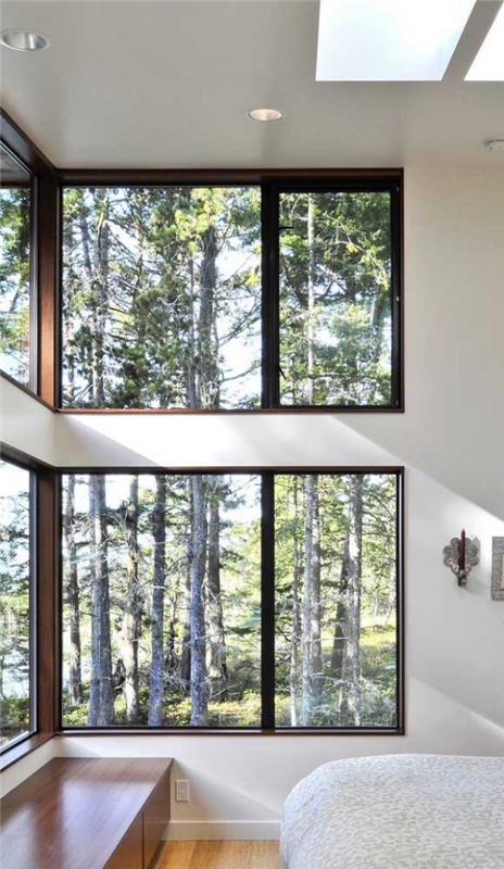 παράθυρο αλουμινίου - παράθυρο στο δάσος