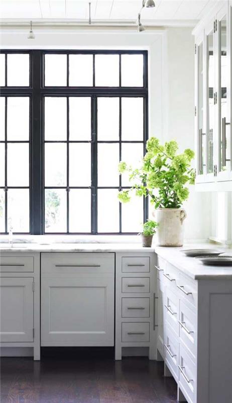 παράθυρα αλουμινίου - όμορφη επίπλωση για την κουζίνα