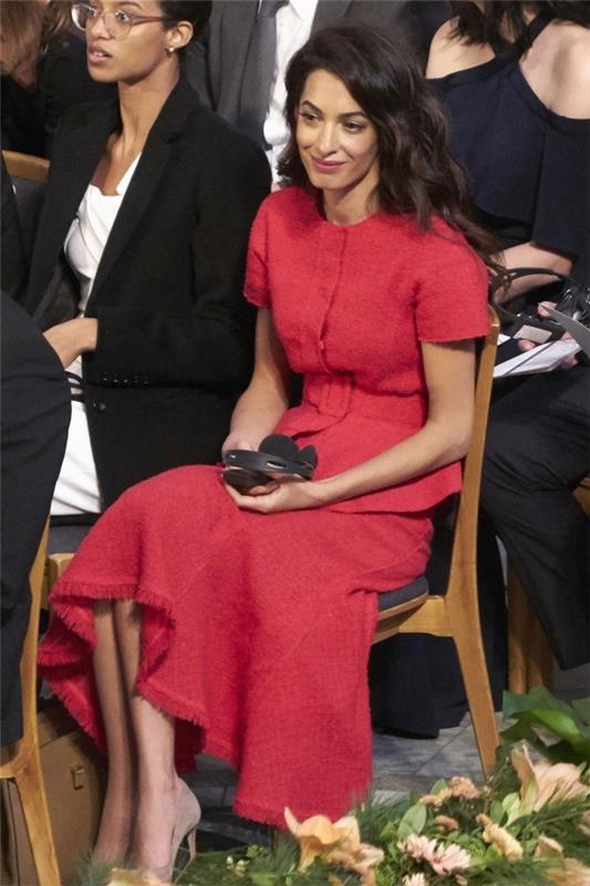 amal clooney - υπέροχο κόκκινο φόρεμα
