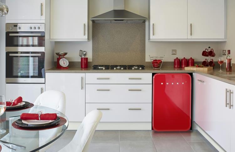 αμερικάνικα ψυγεία husky red ρετρό ψυγείο κόκκινο