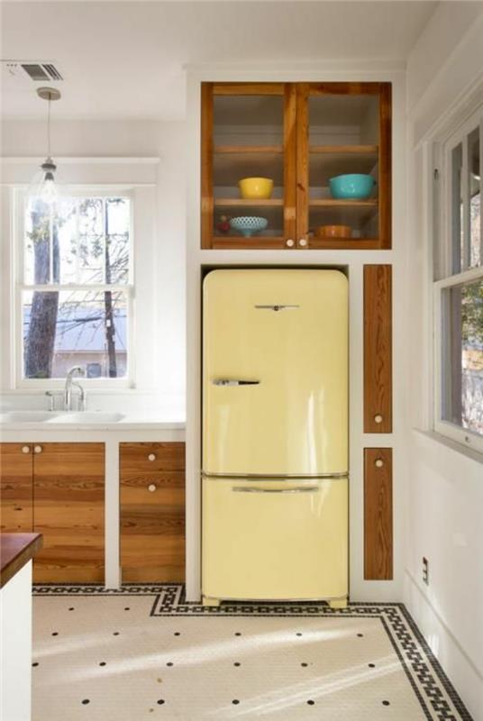 Αμερικάνικα ρετρό ψυγεία κίτρινο σχέδιο κουζίνας