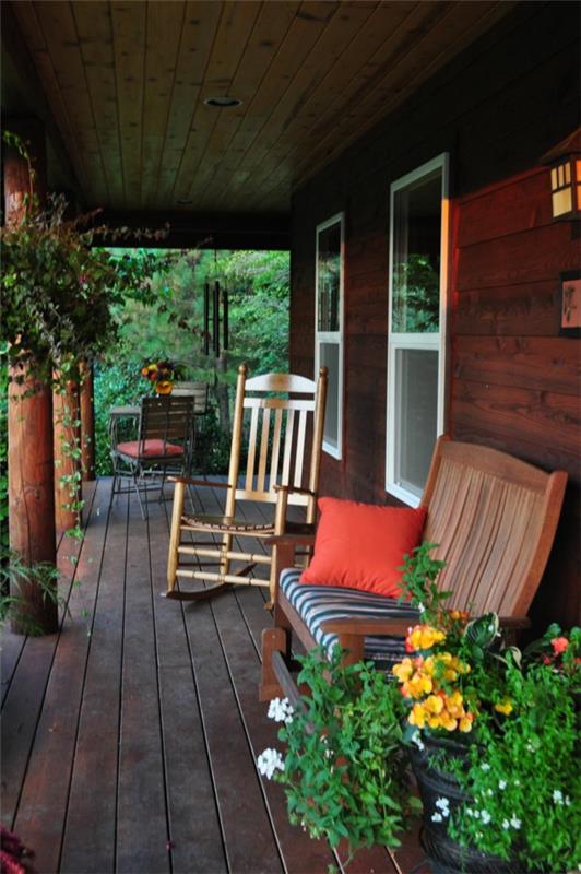 αμερικάνικα ξύλινα σπίτια ξύλινη βεράντα φτιάξτε τη δική σας κουνιστή καρέκλα