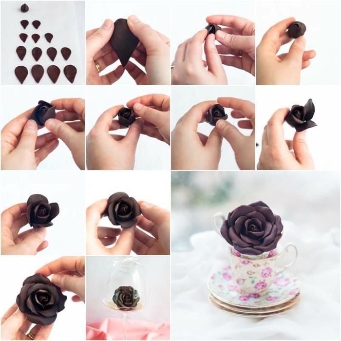 Οδηγίες για να φτιάξετε μόνοι σας τριαντάφυλλο από τη μοντελοποίηση σοκολάτας