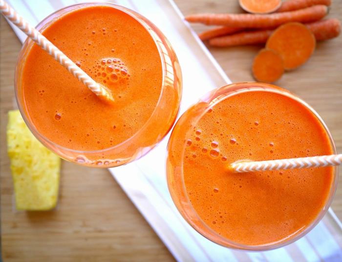 αντιοξειδωτικά φρεσκοστυμμένα smoothies καρότου
