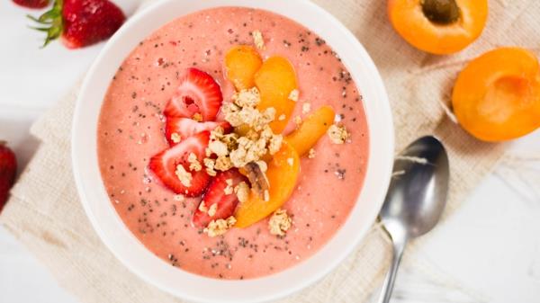 μπολ smoothie φράουλας βερίκοκο