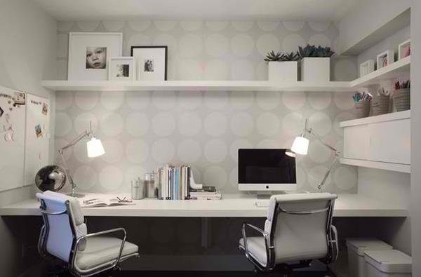 μελέτη μελέτης σπίτι γραφείο τοίχου χαρτί μοτίβο διάστικτο μοτίβο λευκό κομψό απλό