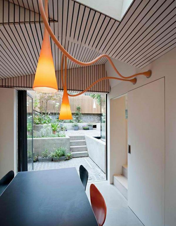 αρχιτεκτονικό σπίτι jewelbox london μοντέρνο εσωτερικό τραπέζι φαγητού με καρέκλες σχεδιαστικά φώτα