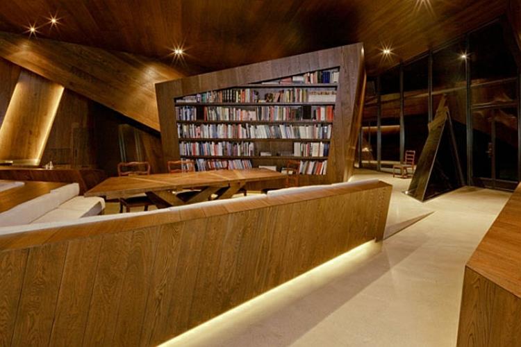 αρχιτεκτονική και σχεδιασμός ξύλινα έπιπλα σπίτι βιβλιοθήκη επίπλωση σαλόνι
