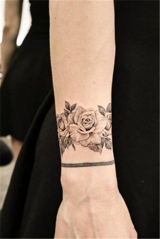 βραχιόλι τατουάζ γυναίκες τριαντάφυλλα