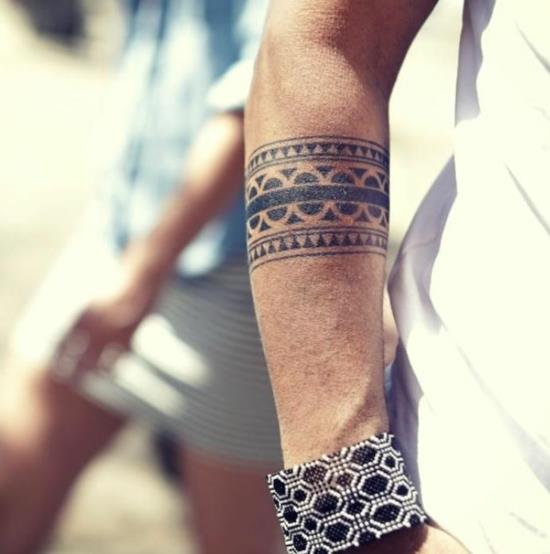 βραχιόλι τατουάζ maori μοτίβα άνδρες