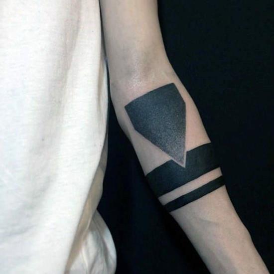 βραχιόλι τατουάζ άνδρες blackwork γεωμετρικό σχέδιο
