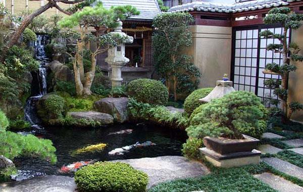 Ασιατικός ιαπωνικός σχεδιασμός κήπου ιδέας