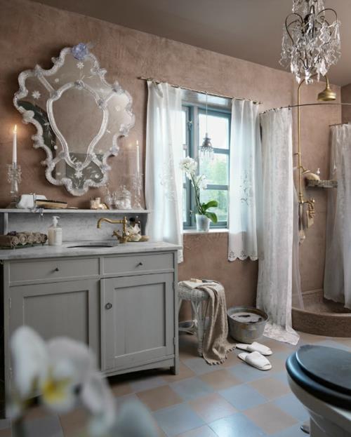 ελκυστικός σχεδιασμός μπάνιου κομψός καθρέφτης τοίχου