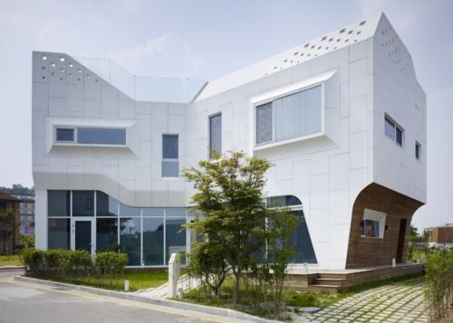 ελκυστικό λευκό σπίτι σχεδιαστών αρχιτεκτονική της Νότιας Κορέας