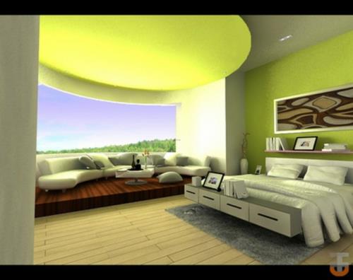 εξαιρετικό υπνοδωμάτιο σχεδιάζει φωτεινά χρώματα σαλόνι