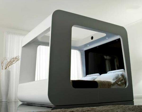 εξαιρετικές ιδέες σχεδιασμού κρεβατιού ασπρόμαυρη κρεβατοκάμαρα