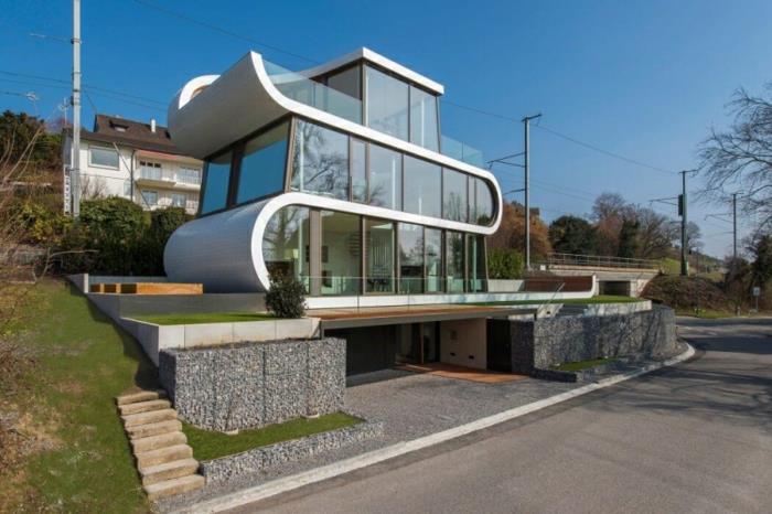 εξαιρετικές εξοχικές κατοικίες μοντέρνο σχέδιο κυματομορφή Ελβετία