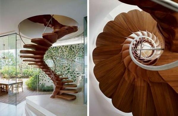 εξαιρετικές σκάλες ξύλινα σκαλιά σαν λουλούδι
