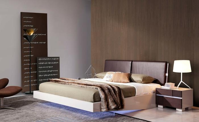 φανταχτερά κρεβάτια κρεμαστά πλωτά κρεβάτια διπλό κρεβάτι πλαίσιο κρεβατιού υψηλής γυαλάδας μοντέρνο Μαϊάμι