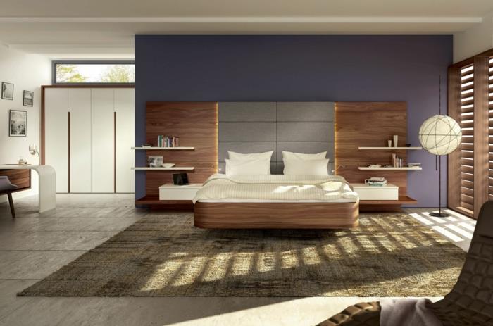 ασυνήθιστα κρεβάτια πλωτό κρεβάτι σχεδιασμός υπνοδωμάτιο από ανοιχτό ξύλο