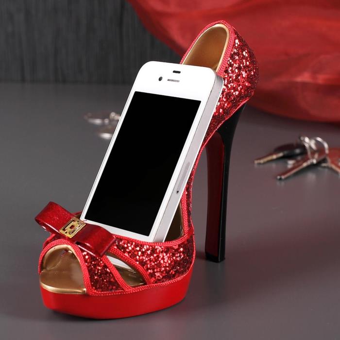 ασυνήθιστες ιδέες δώρων glitter αντλία κόκκινη θήκη κινητού τηλεφώνου