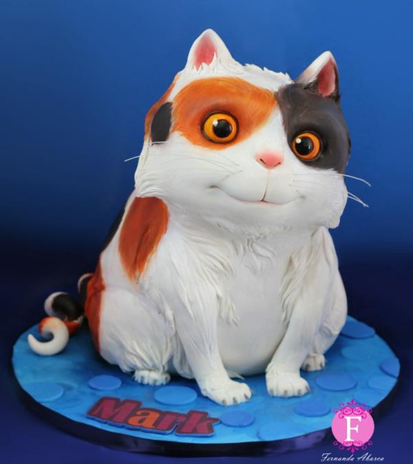 φανταχτερά κέικ fernanda abarca γάτα