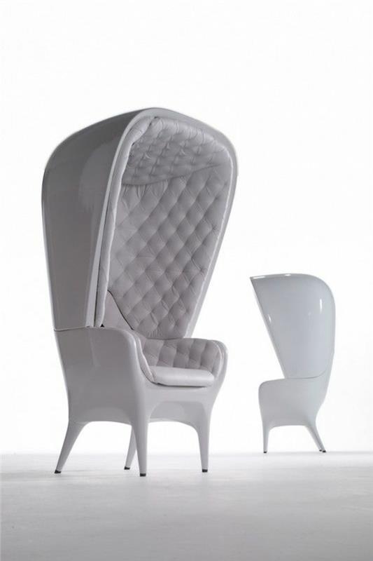 φανταχτερή σχεδιάστρια επίπλων Jaime Hayon σχεδιαστική πολυθρόνα λευκή