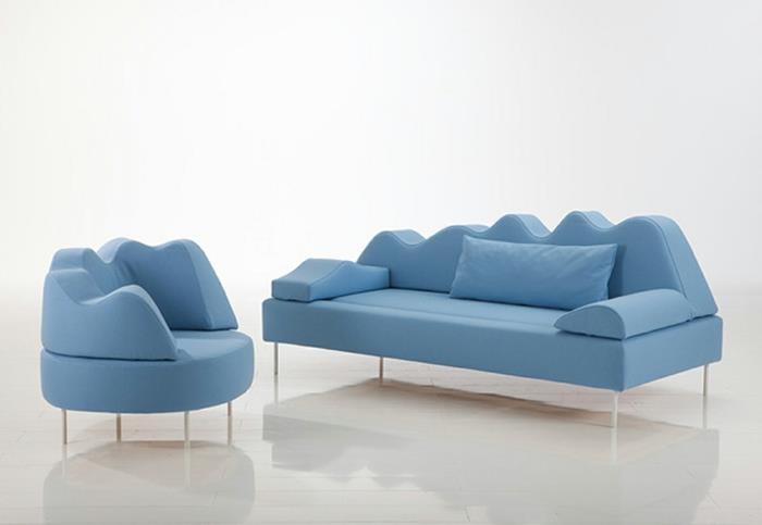πολυτελείς καναπέδες μπλε πολυθρόνα καναπέ που στήνουν σαλόνι
