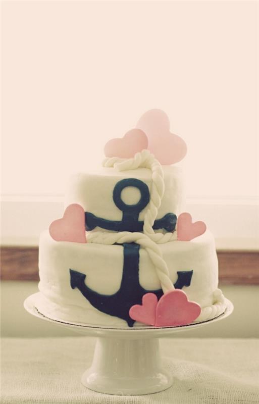 ασυνήθιστες τούρτες γαμήλια τούρτα με άγκυρα και καρδιά