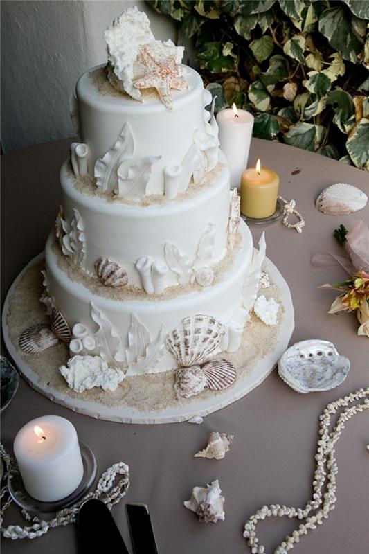 φανταχτερά κέικ γαμήλια τούρτα με άμμο