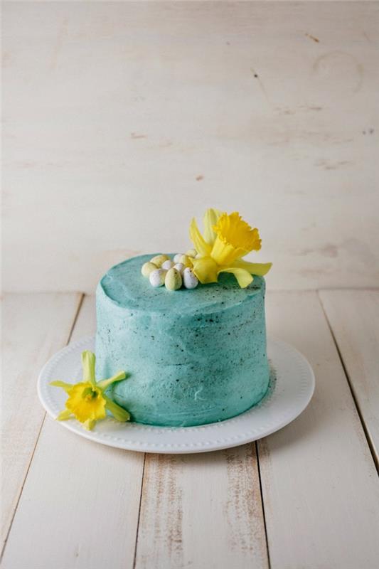 ασυνήθιστα κέικ πασχαλινό κέικ ανοιχτό πράσινα λουλούδια