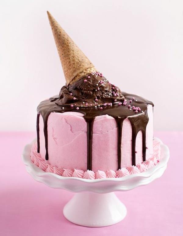 ασυνήθιστες τούρτες ροζ παγωτά λιχουδιές