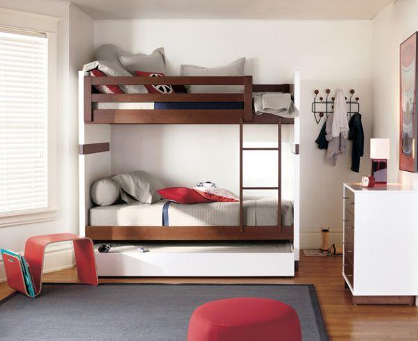 πτυσσόμενα κρεβάτια στο παιδικό δωμάτιο σοφίτα σκάλα μοντέρνα σχεδίαση