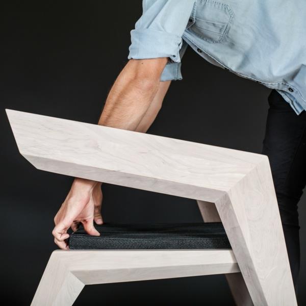 ξύλινη καρέκλα πρωτοπορίας σχεδιάζει γνήσιο δέρμα μονό σολομού
