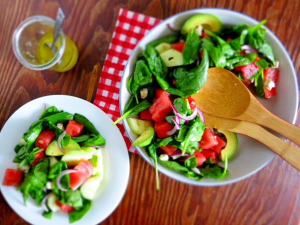 συνταγές αβοκάντο καλοκαιρινή σαλάτα καρπούζι σαλάτα με φύλλα