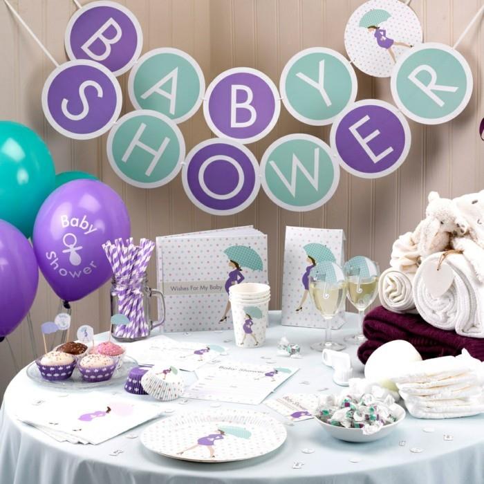 baby shower πάρτι μοβ διακόσμηση πάρτι
