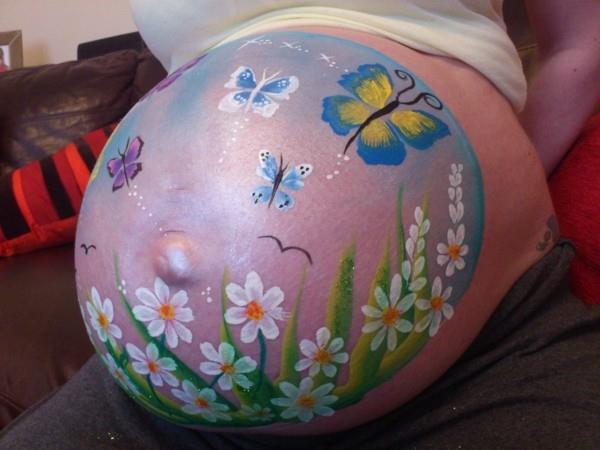 baby bump painting ιδέες φωτογράφισης προηγμένες